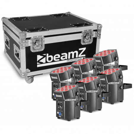 6x Projecteurs avec Flightcase - BeamZ BBP60
