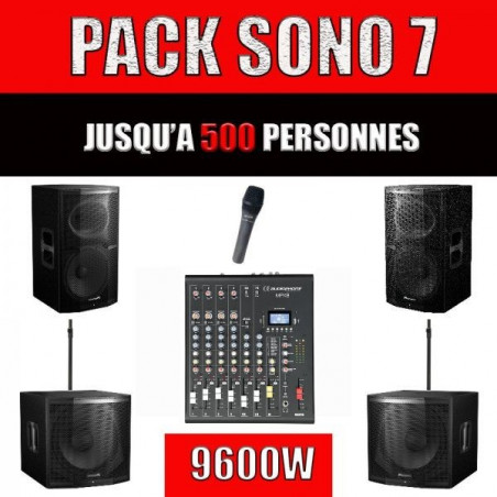 Vu des différents éléments du pack sono 7