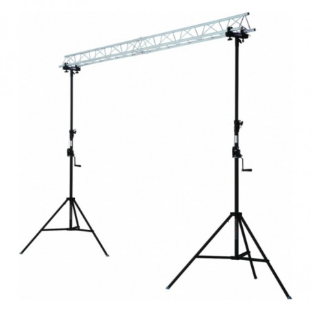 Location pont 4m - Dj Truss Alu - vue structure + pied à treuil - Xl Sono