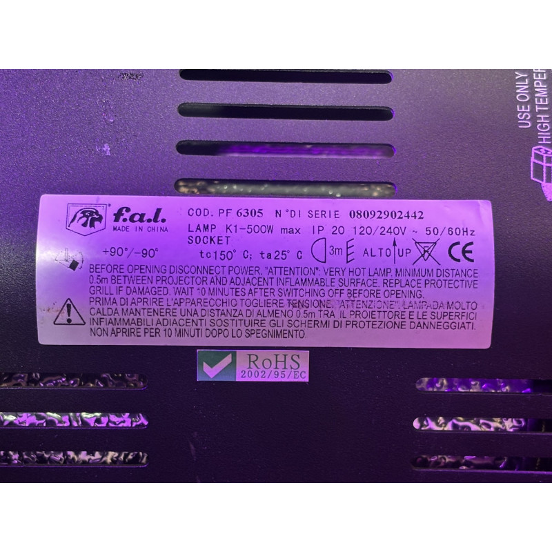 FAL PF 6305 - Projecteur stand - Plaque technique