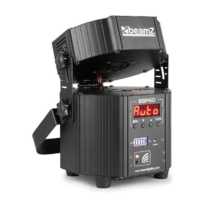 Location pack 6 projecteurs LEDs sur batterie BeamZ - vue incliné - Xl Sono
