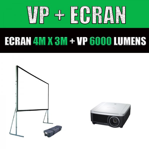 PACK VIDEO - vidéoprojecteur 6000 lumens + Ecran 4m x 3m - Xl Sono