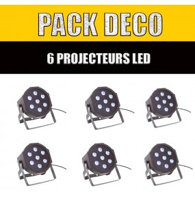 PACK DECO - 6 PROJECTEURS LED PAR SLIM 7X9W